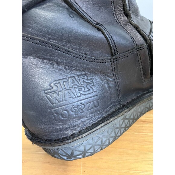 PO-ZU Star Wars REY Black Leather Tall High Boots Size 8 EU 39 USED w Box READ - Picture 8 of 16